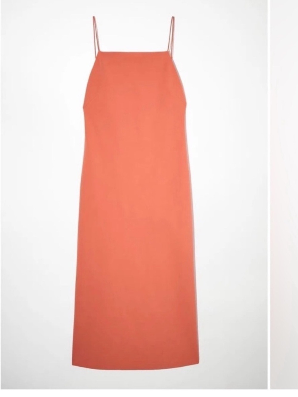 COS Open Back Midi Dress Orange Strappy Relaxed Fit Sleeveless Size Medium - Picture 9 of 16